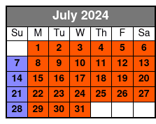Savannah Walking Tour July Schedule