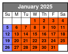 Savannah Walking Tour January Schedule