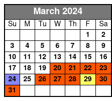Fraidy Cat Ghost Tour March Schedule
