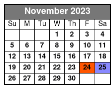 Savannah General History Tour November Schedule