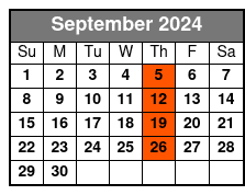 Fall Winter 2019 September Schedule
