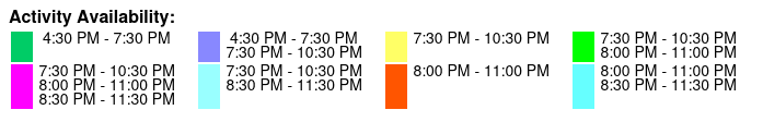 Group Tour Color Key