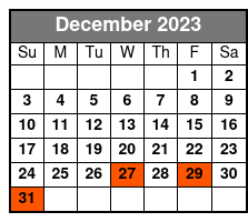 7pm Tour December Schedule