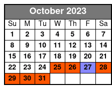 Paranormal and Poltergeist Walking Tour October Schedule