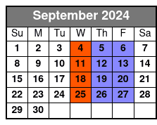 Standard Tour Pricing September Schedule