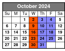 Standard Tour Pricing October Schedule