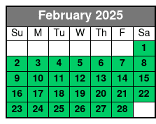 1 Hour Jet Ski Rental February Schedule