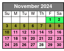 Guided Kayak Tour November Schedule
