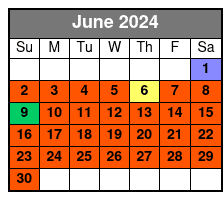 Single Boat 1 Person Per Boat June Schedule