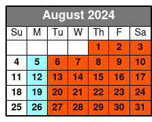 Departure Time August Schedule