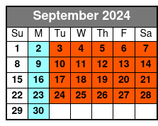 Departure Time September Schedule