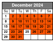 Boone Hall from Charleston, SC December Schedule