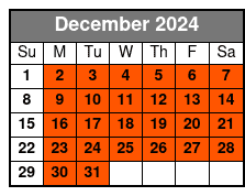 Tour Option December Schedule