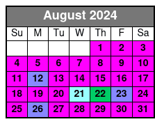 25-Min Heli & Hummer Tour August Schedule