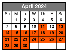 Bus Tour Only April Schedule