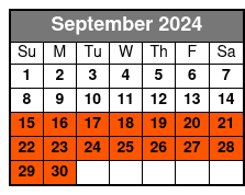 8:30am Departure September Schedule