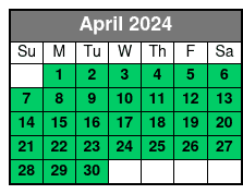 Half-Day Emerald Cove Kayak Tour April Schedule