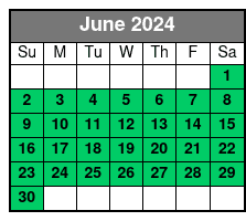 Half-Day Emerald Cove Kayak Tour June Schedule