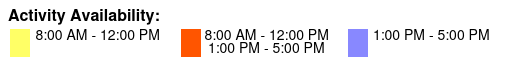 1pm; Guided Tour Color Key