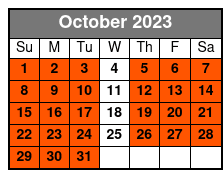 Exotic Zoo Tour October Schedule