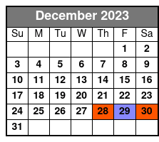 Downtown Vegas Walking Tour December Schedule