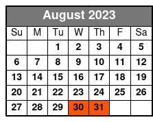 8 Hour Ryker Rental August Schedule