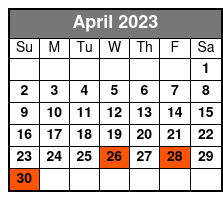 Grand Canyon Half Day Small Group Tour April Schedule