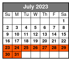 West Rim + Hoover Dam Tour July Schedule