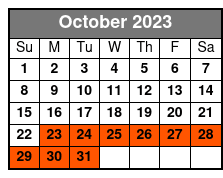 West Rim + Hoover Dam Tour October Schedule