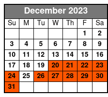 West Rim Tour December Schedule