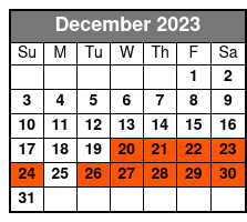 1 Day Classic Ticket December Schedule