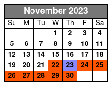 Las Vegas Hop-on Hop-off Double-Decker Bus Tour November Schedule