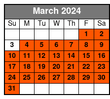 Las Vegas Hop-on Hop-off Double-Decker Bus Tour March Schedule