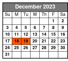 David Copperfield Category D Seating December Schedule