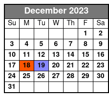 David Copperfield Category C Seating December Schedule