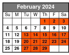 P2-Front Orchestra Booth February Schedule