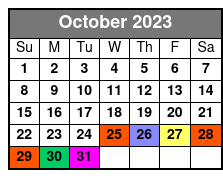 Downtown Food Tour October Schedule