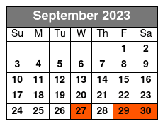 11:00 September Schedule
