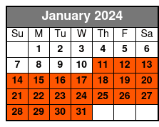 General Admission Grand Canyon January Schedule