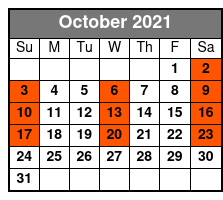 Dolphin Watching Cruise October Schedule