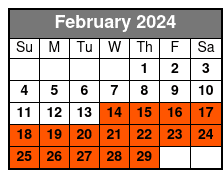1-Day Trolley Tour February Schedule
