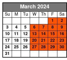 Walking Ghost Tour March Schedule