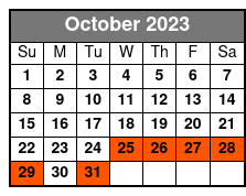 Sea Dragon Airboat Adventure October Schedule