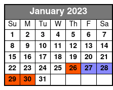 Supernatural Walking Tour January Schedule