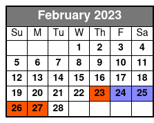 Supernatural Walking Tour February Schedule