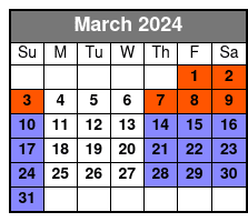 Wine Tasting Cruise March Schedule