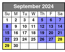 Wine Tasting Cruise September Schedule