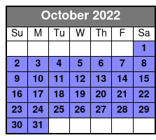 Upper Dells Boat Tour October Schedule