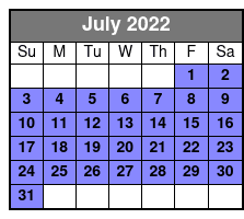 Lower Dells Boat Tour July Schedule