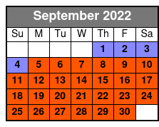 Lower Dells Boat Tour September Schedule